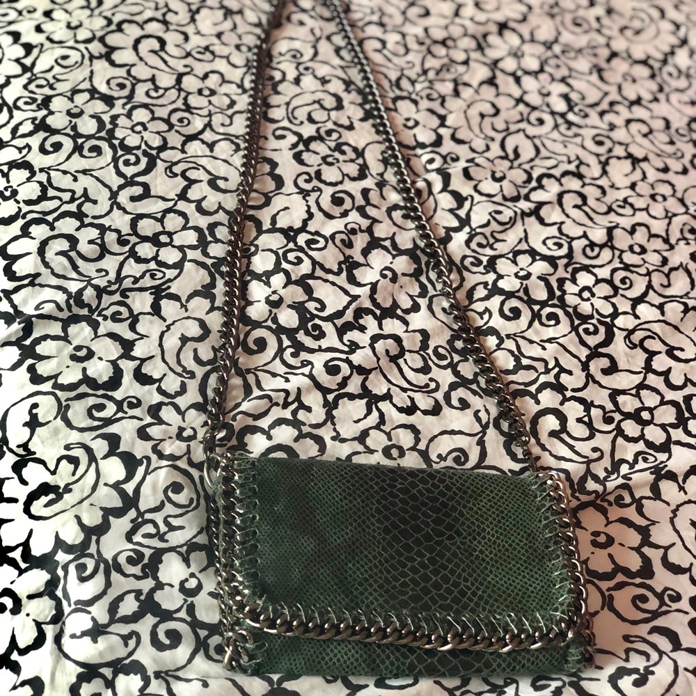 Emerald Green Faux Snakeskin Crossbody